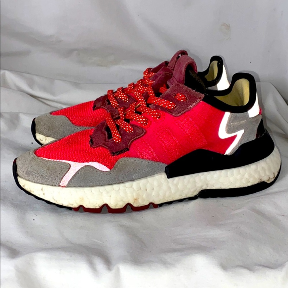 Adidas night jogger boost pink gray size 4 1/2